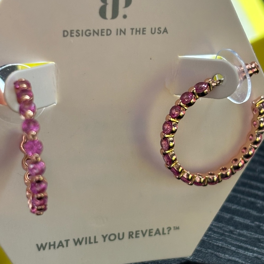 Pink Beaded Hoop Earrings Accessories